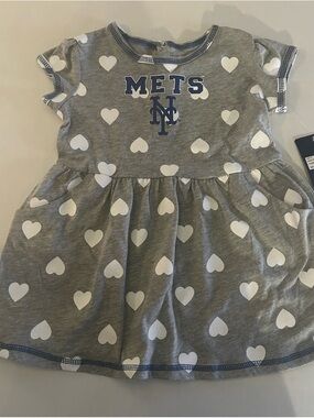 New York Mets Gray Dress with White Hearts